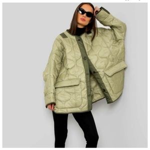 The Frankie Shop TEDDY QUILTED JACKET - MOSS GREEN - SOLD OUT M/L